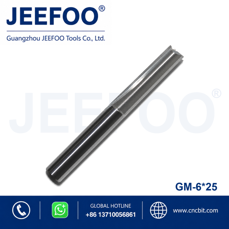 6x25 Two Straight Flute Cutting Bits, Wear Resistant Carbide Tools for Advertising Board Processing product image
