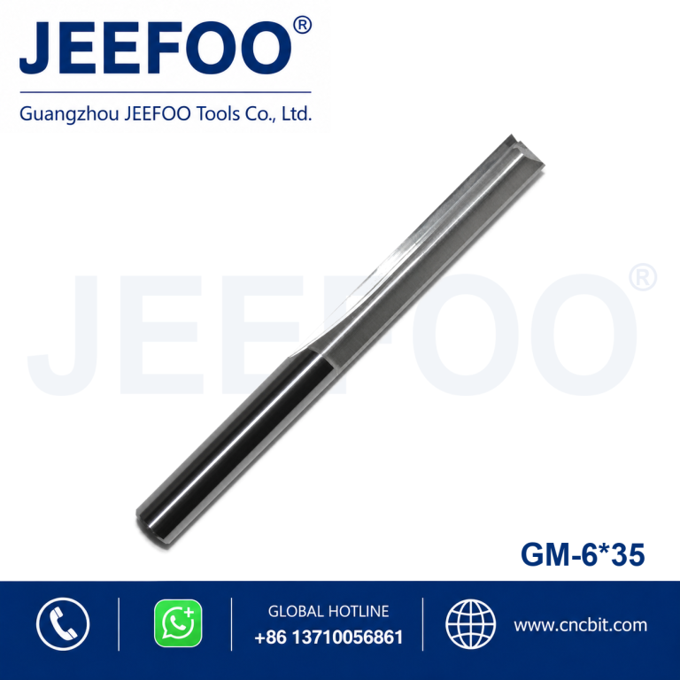 6x35 Carbide Straight Flute Double Cut Bits, Professional CNC Tools for Hollowing and Trimming product image