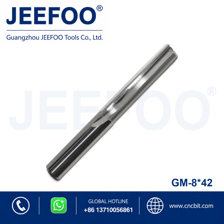 8x42 Two Straight Flute Panel Cutting Bits, Flat Smooth Cutters for MDF Plywood Processing product image
