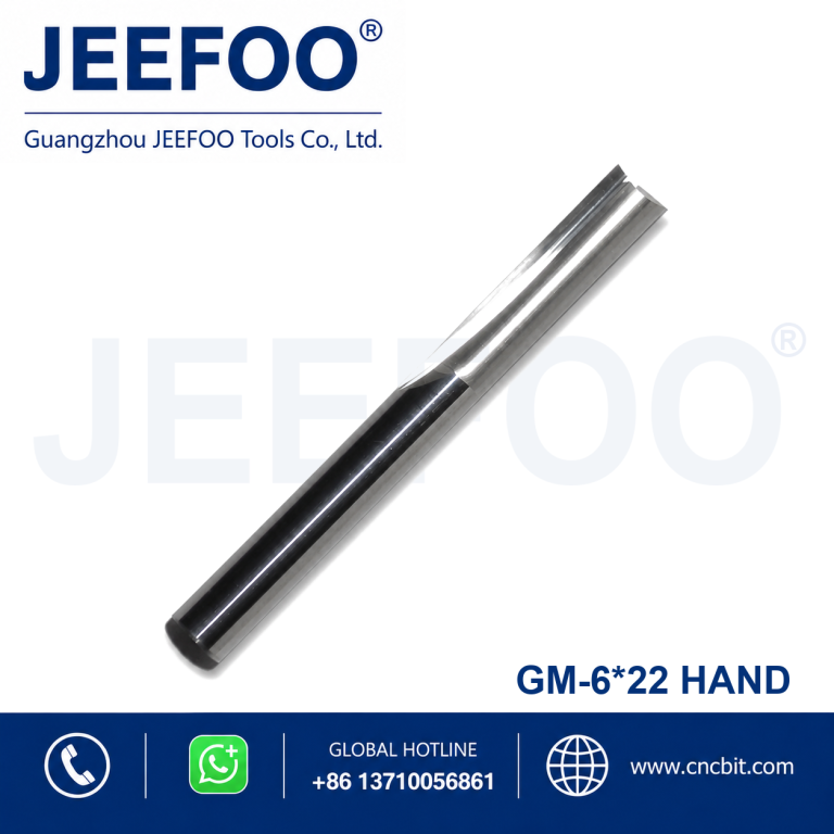 6x22 CNC Wood Plastic Router Bits, Double Straight Flute Design Precision Machining Tools product image