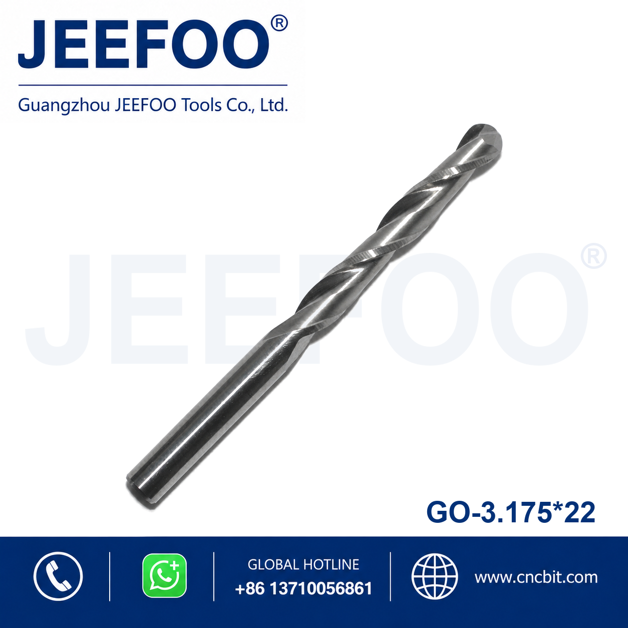 3.175x22 two flute ball nose end mill