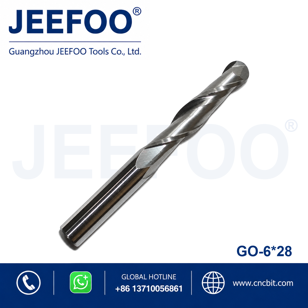 6x28 two flute ball nose end mill