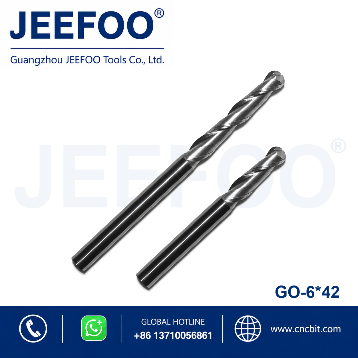 6x42 two flute ball nose end mill