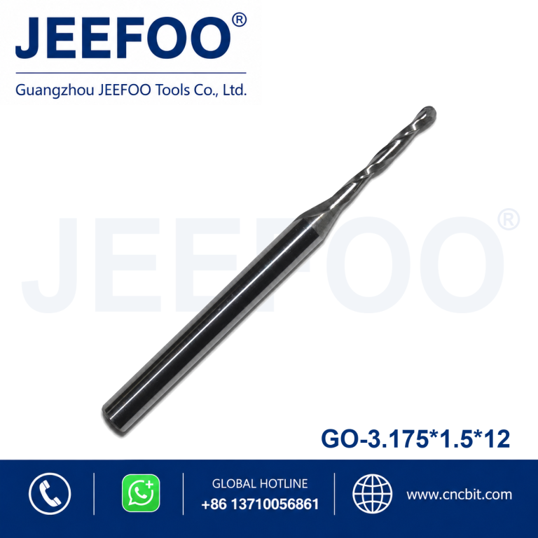 3.175x1.5x12 Solid Carbide Round Nose Router Bit for Detailed Engraving product image