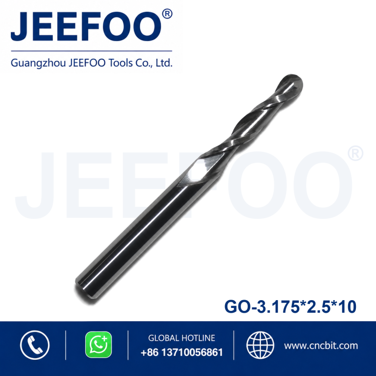 3.175x2.5x10 2-Flute Ball Nose Milling Cutter for Fine Finishing product image