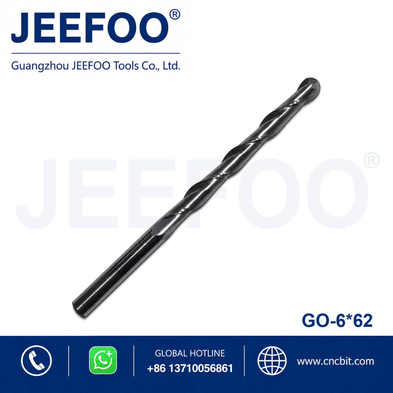 6x62 two flute ball nose end mill