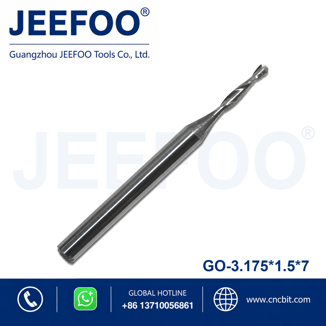 3.175x1.5x7 two flute ball nose end mill