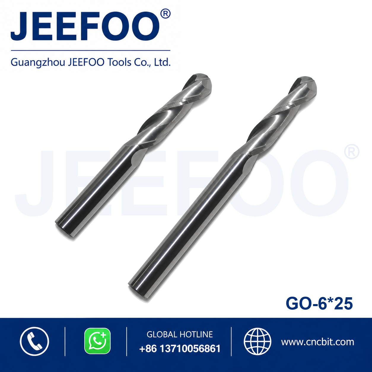6x25 two flute ball nose end mill