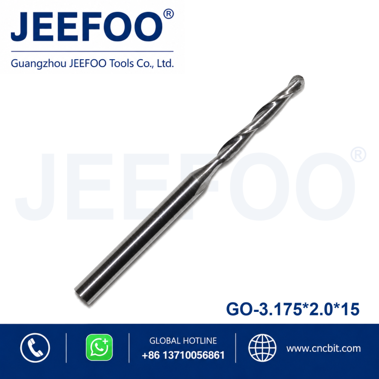 3.175x2.0x15 Two Flute Ball Nose End Mill for Smooth CNC Milling product image