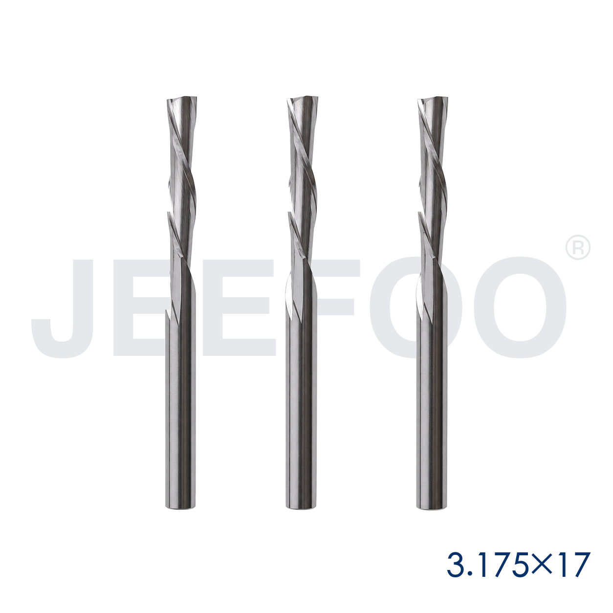 3.175x17 Down Cut Two Spiral Flute Bits detail B