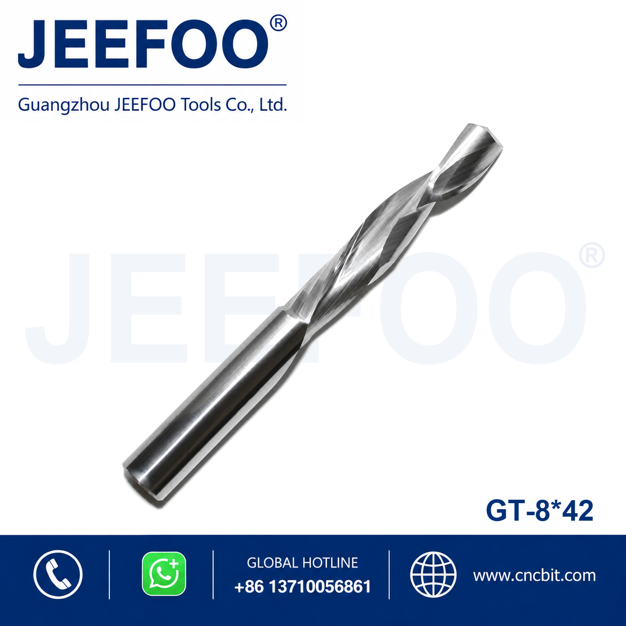 8x42 GT Single Spiral Flute Up Down Cut Milling Cutter