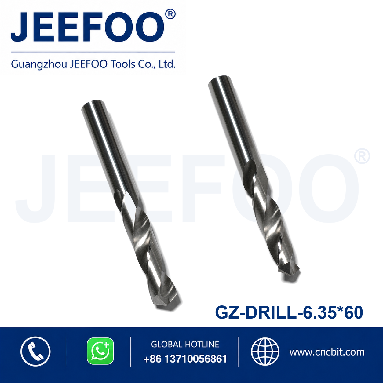 6.35x60 Straight Shank Twist Drill for CNC Router Machines