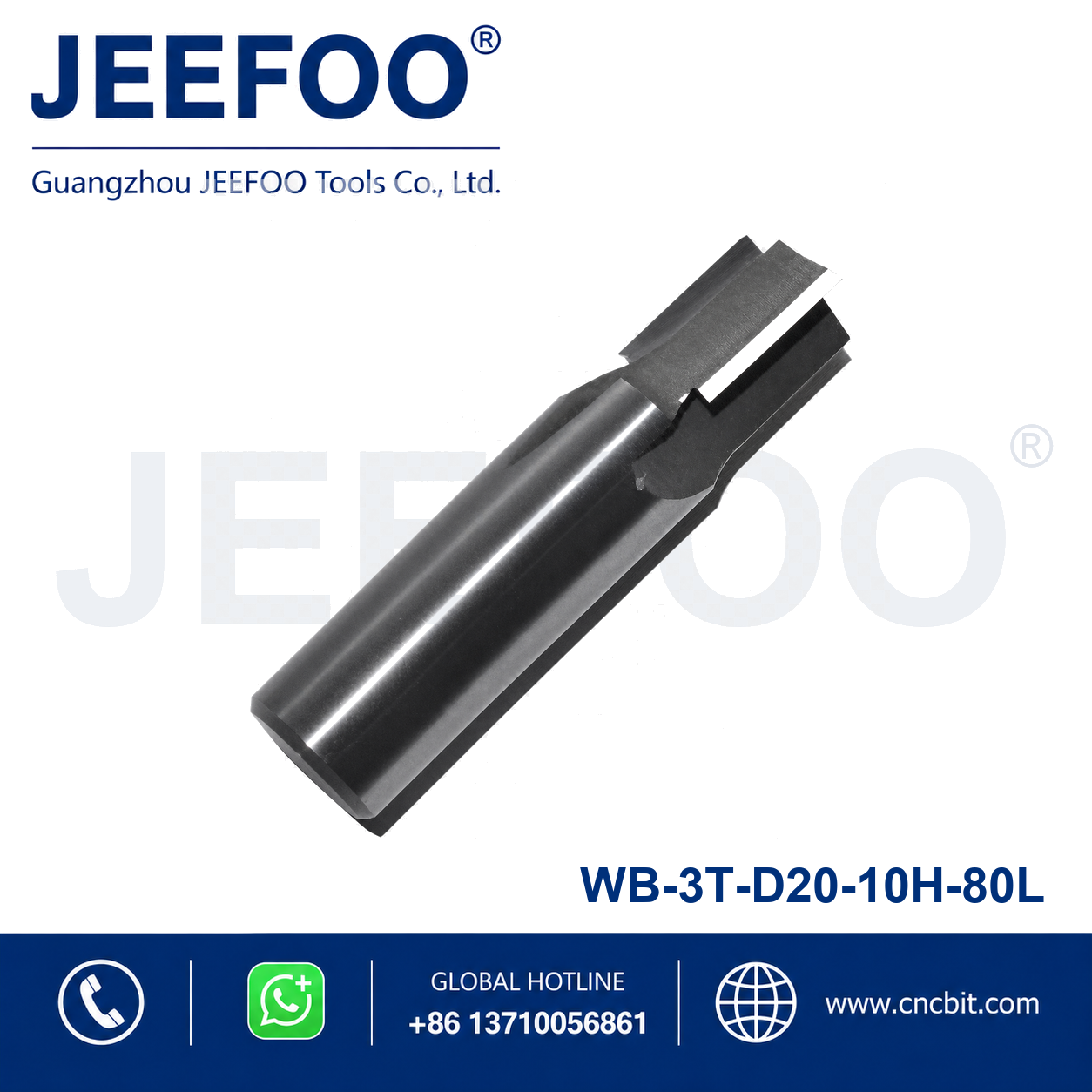 D20x10Hx80L 3-Flute Spur Straight Cutter product image