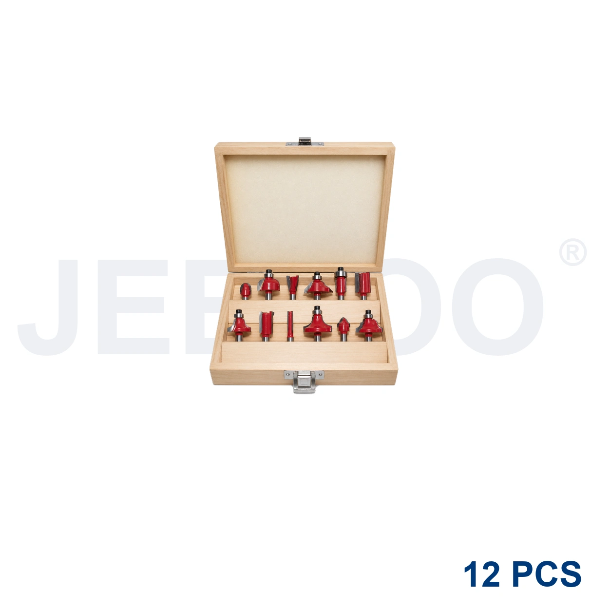 12-piece woodworking router bit set profiles and case